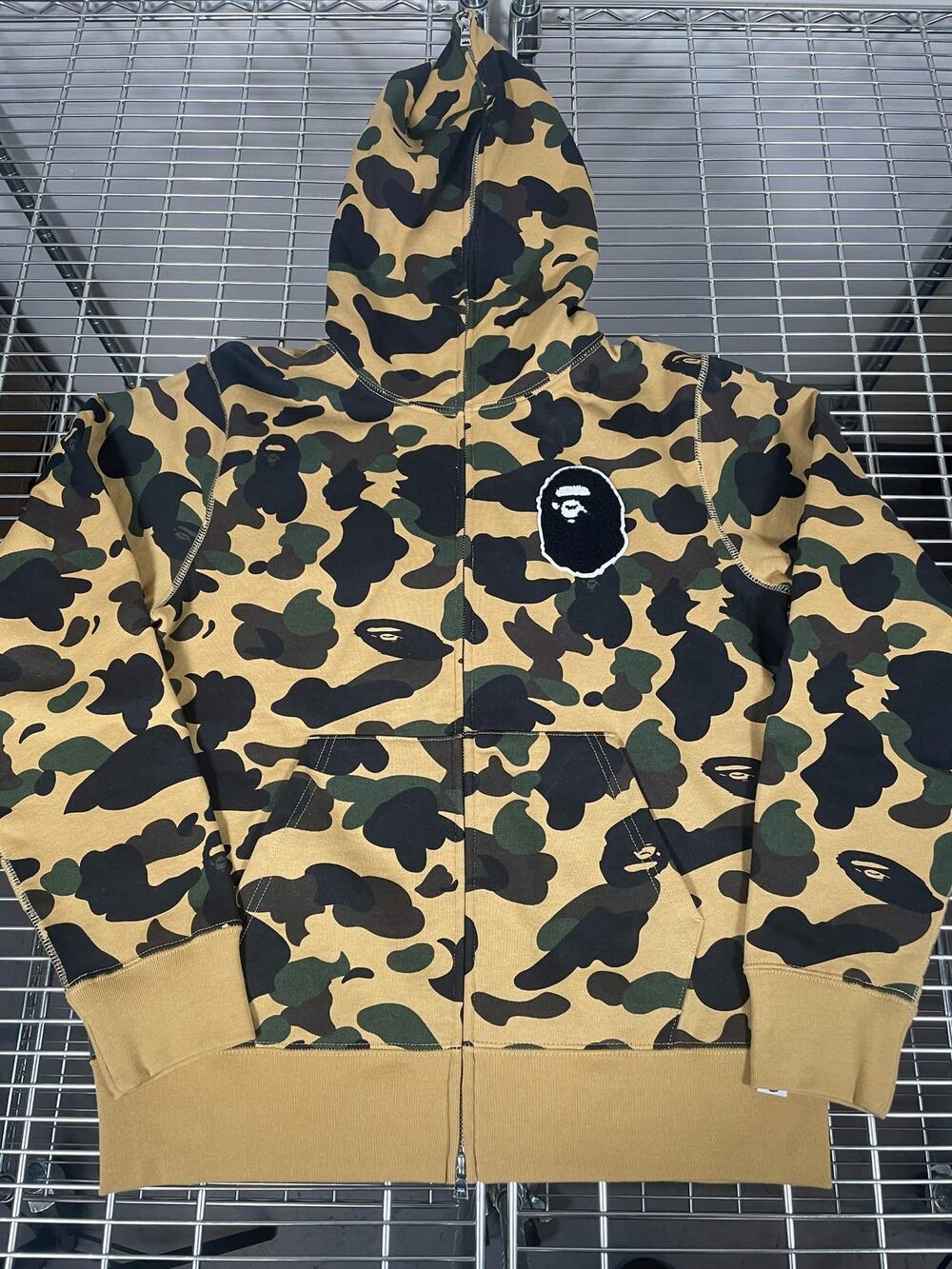 A Bathing Ape 1st Camo Full Zip Hoodie In Yellow BAPE